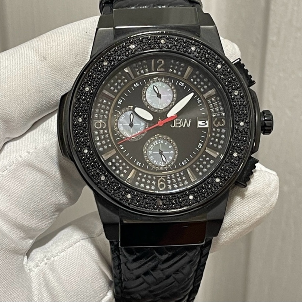 JBW Men's JB-6101 Saxon Stainless Steel Genuine Diamond 48mm Watch